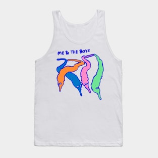 cute fuzzy worm on a string / me and the boys meme text Tank Top